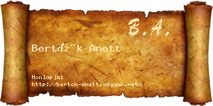 Bertók Anett névjegykártya